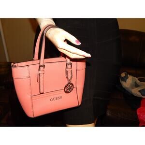 Guess Delaney Coral Small Tote Satchel Crossbody Handbag